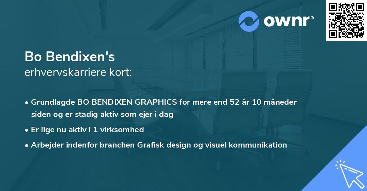 Bo Bendixen's erhvervskarriere kort