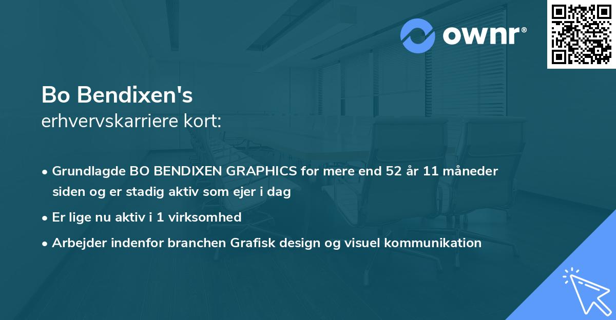 Bo Bendixen's erhvervskarriere kort