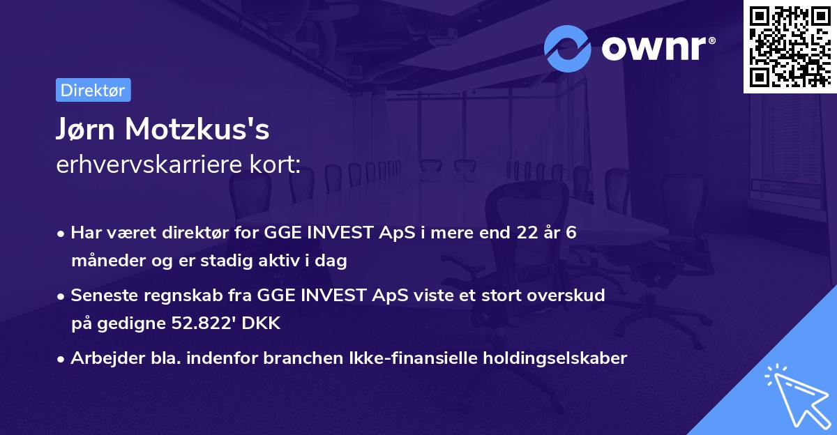 Jørn Motzkus's erhvervskarriere kort