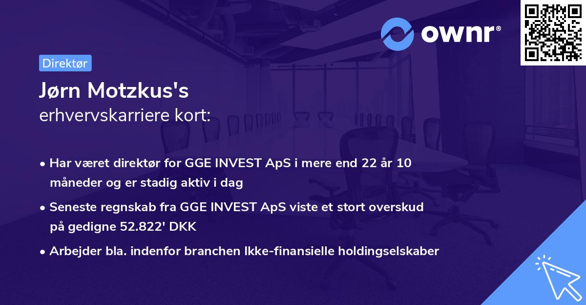 Jørn Motzkus's erhvervskarriere kort