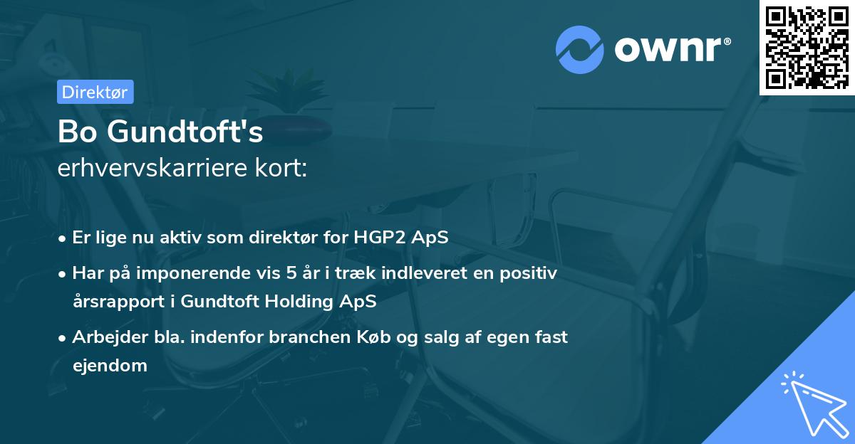 Bo Gundtoft's erhvervskarriere kort