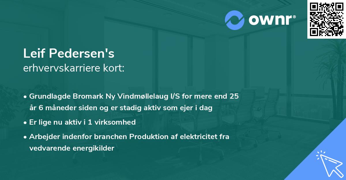 Leif Pedersen's erhvervskarriere kort