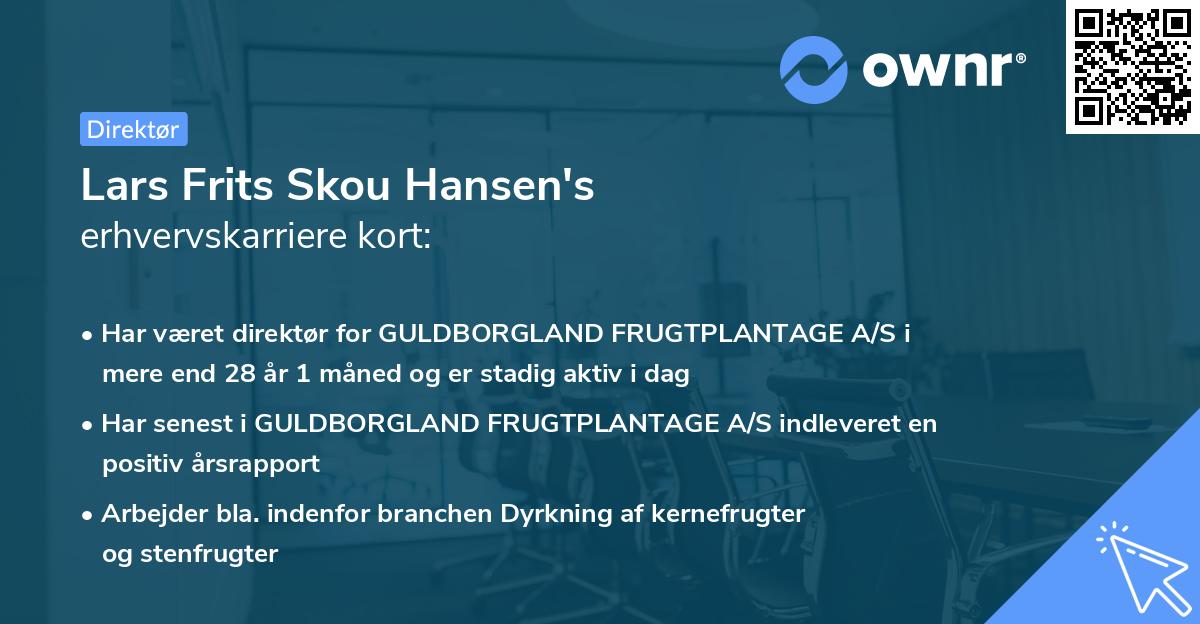 Lars Frits Skou Hansen's erhvervskarriere kort