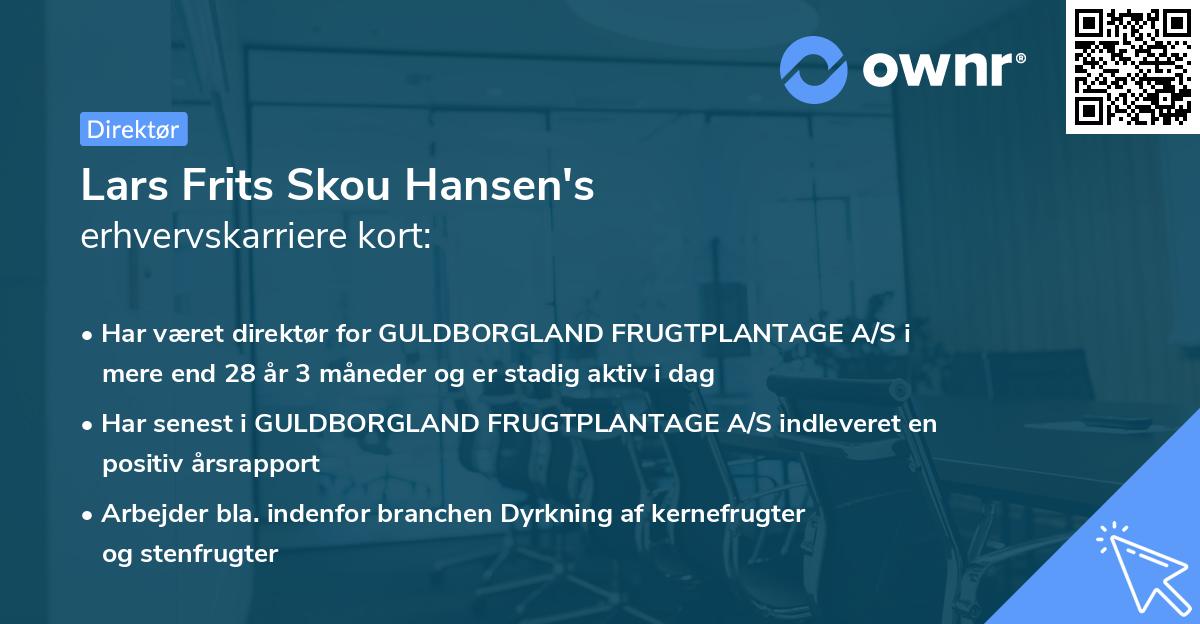 Lars Frits Skou Hansen's erhvervskarriere kort