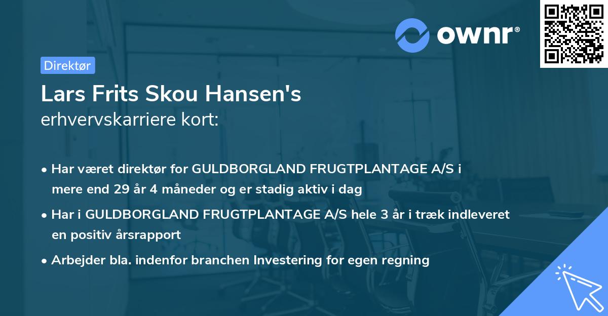 Lars Frits Skou Hansen's erhvervskarriere kort