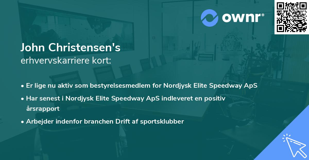 John Christensen's erhvervskarriere kort