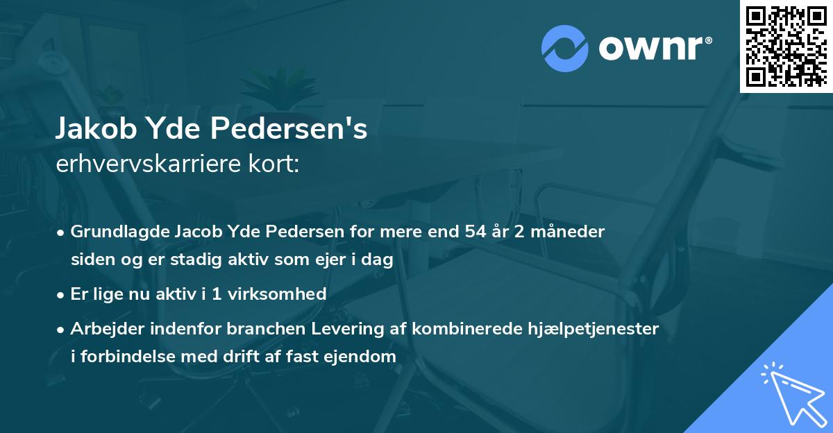 Jakob Yde Pedersen's erhvervskarriere kort
