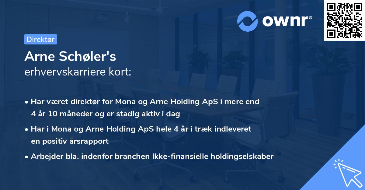 Arne Schøler's erhvervskarriere kort