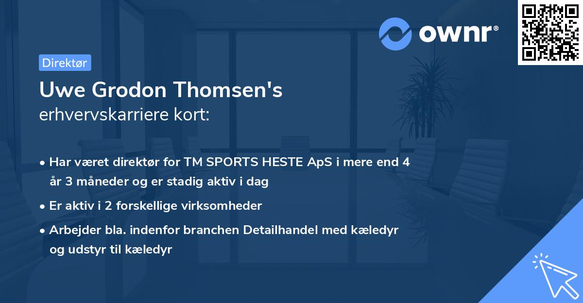 Uwe Grodon Thomsen's erhvervskarriere kort