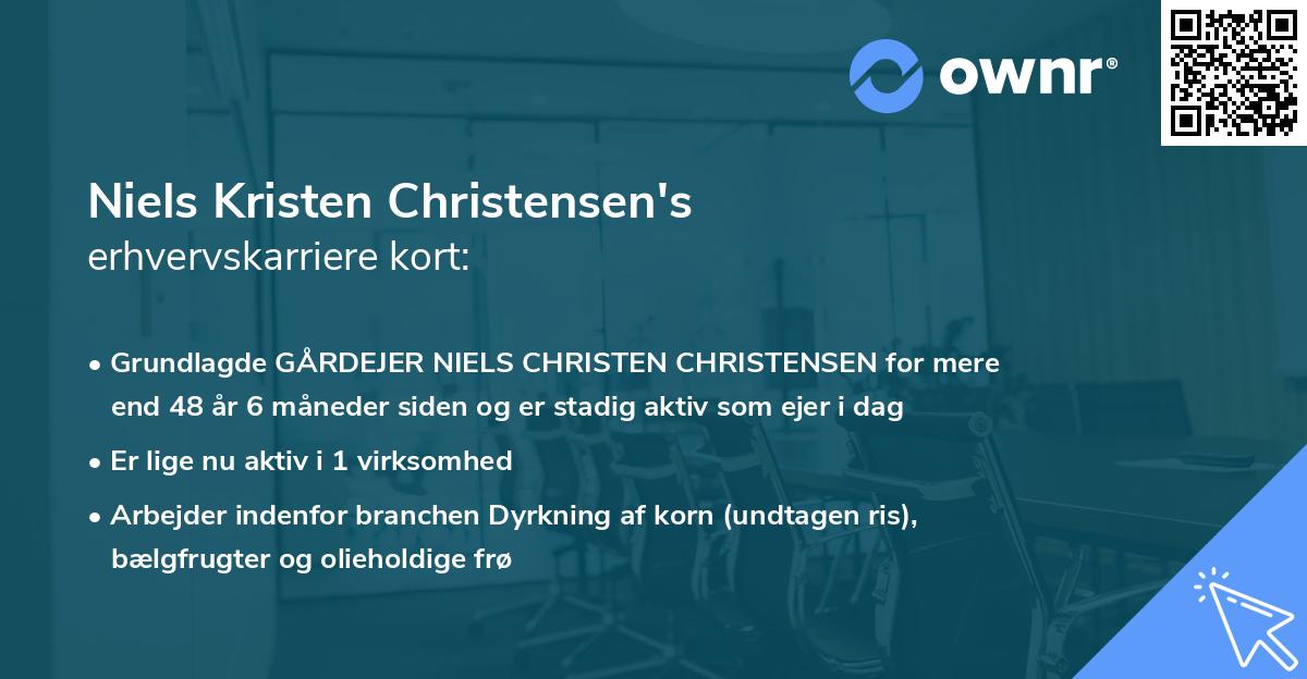 Niels Kristen Christensen's erhvervskarriere kort
