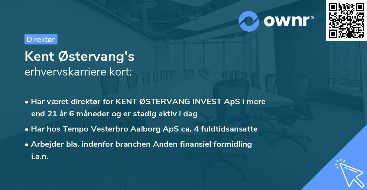 Kent Østervang's erhvervskarriere kort