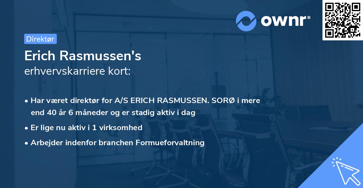 Erich Rasmussen's erhvervskarriere kort