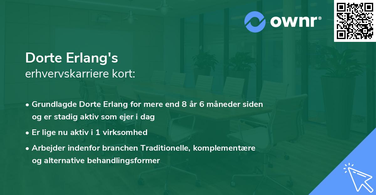 Dorte Erlang's erhvervskarriere kort