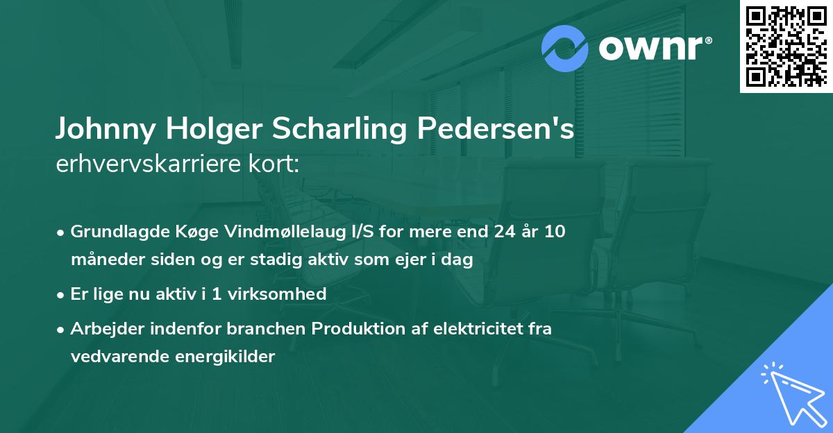 Johnny Holger Scharling Pedersen's erhvervskarriere kort