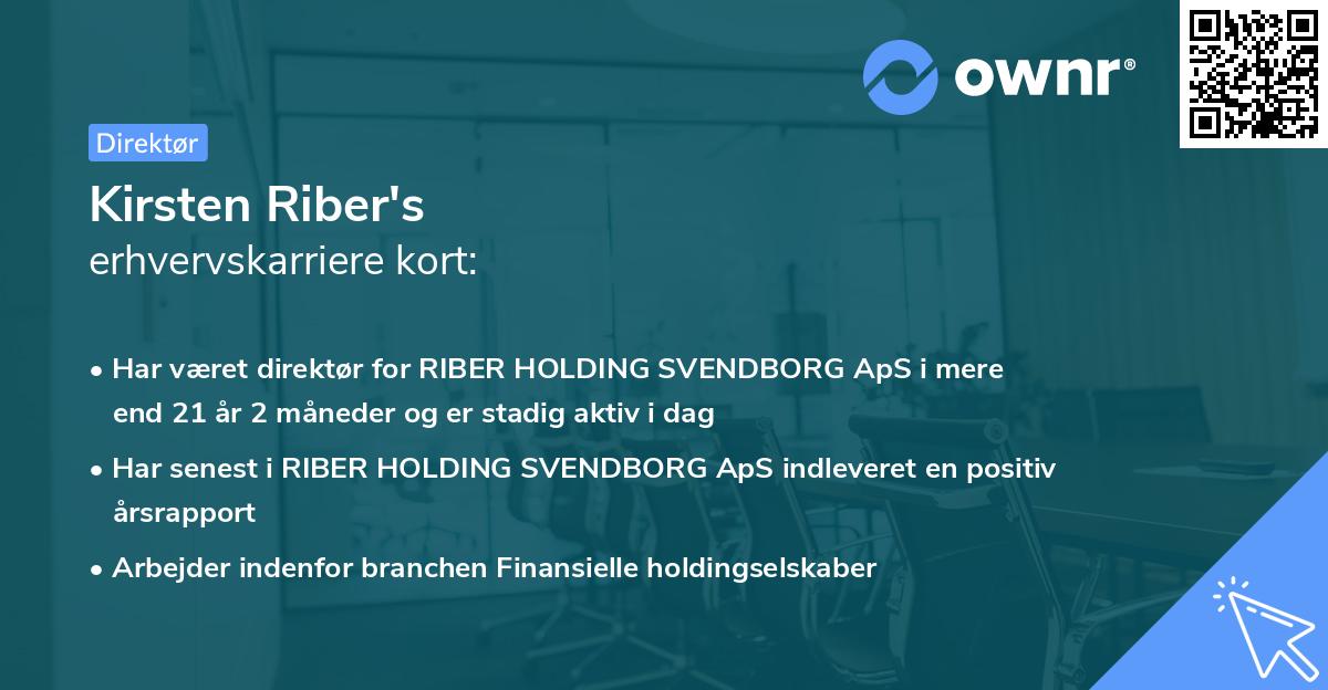 Kirsten Riber's erhvervskarriere kort