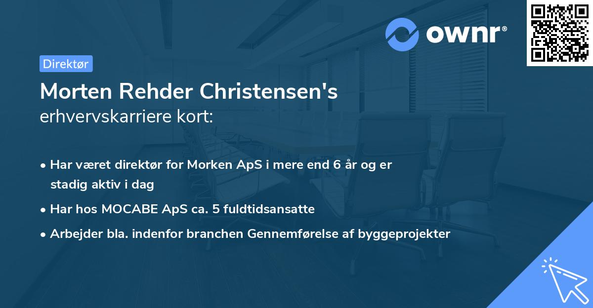 Morten Rehder Christensen's erhvervskarriere kort