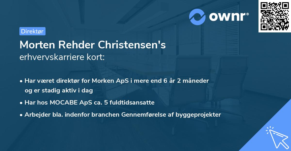 Morten Rehder Christensen's erhvervskarriere kort