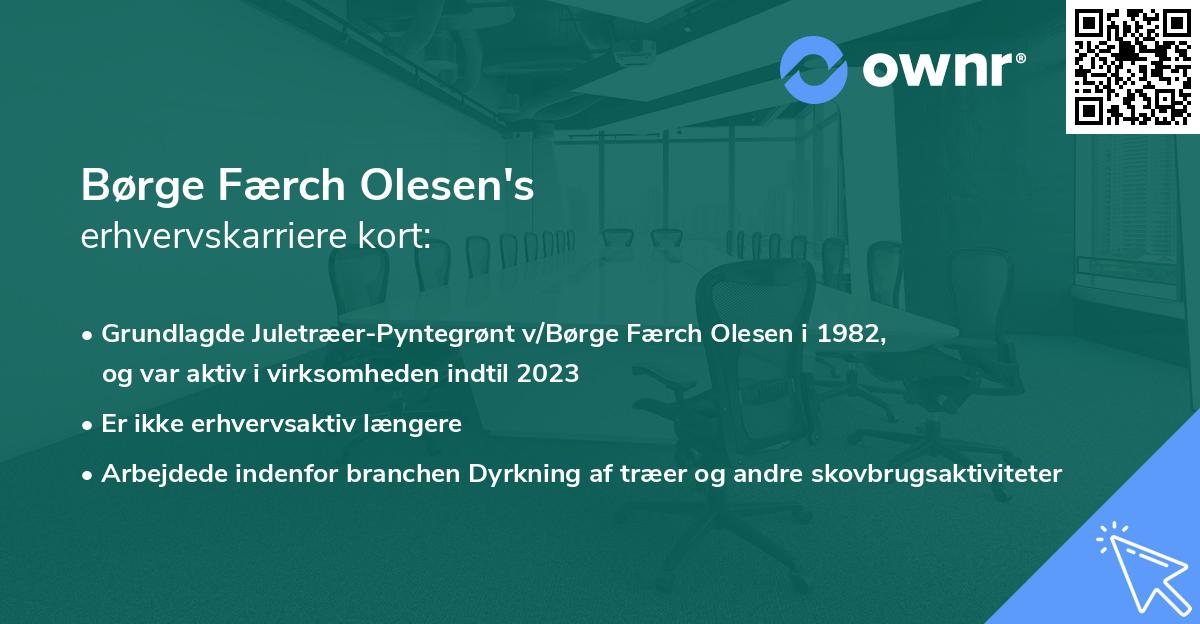 Børge Færch Olesen's erhvervskarriere kort