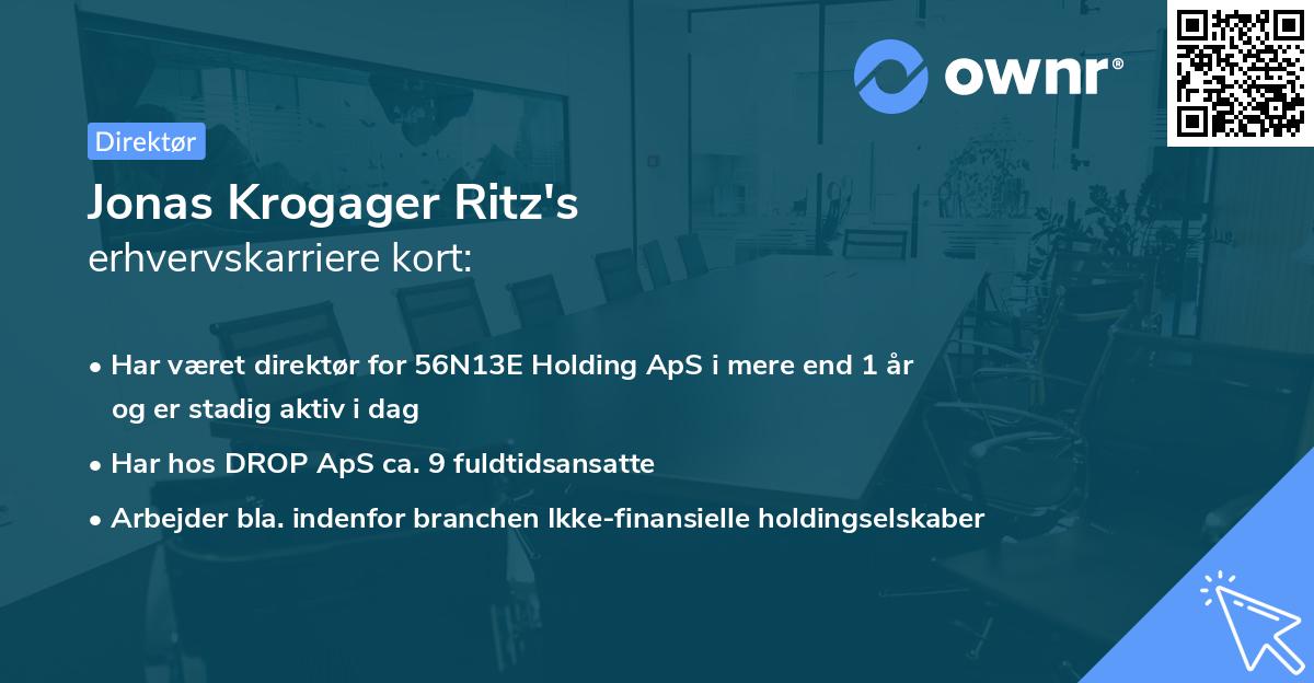 Jonas Krogager Ritz's erhvervskarriere kort