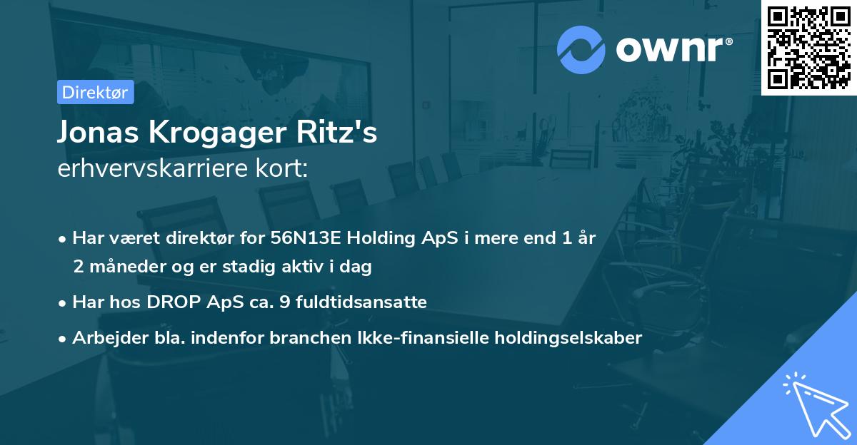Jonas Krogager Ritz's erhvervskarriere kort