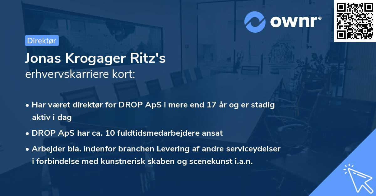 Jonas Krogager Ritz's erhvervskarriere kort