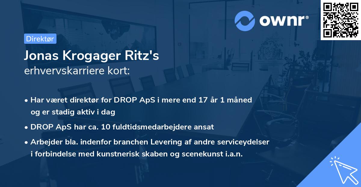 Jonas Krogager Ritz's erhvervskarriere kort