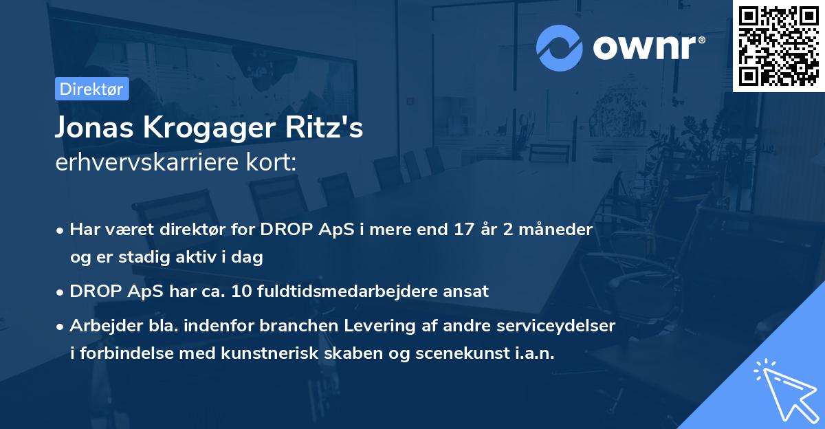 Jonas Krogager Ritz's erhvervskarriere kort