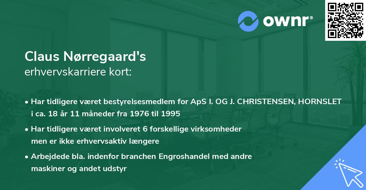 Claus Nørregaard's erhvervskarriere kort