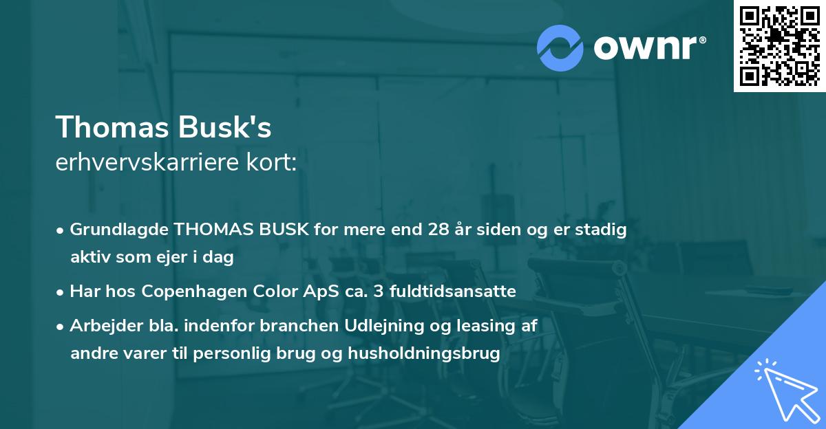 Thomas Busk's erhvervskarriere kort