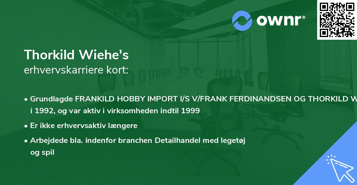 Thorkild Wiehe's erhvervskarriere kort