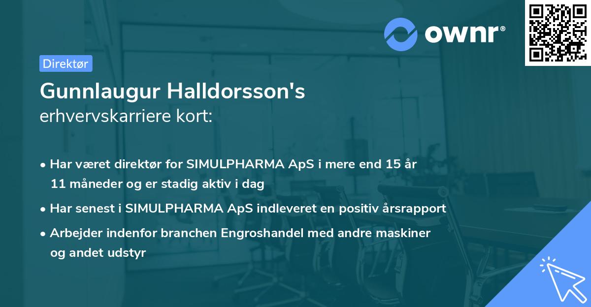 Gunnlaugur Halldorsson's erhvervskarriere kort