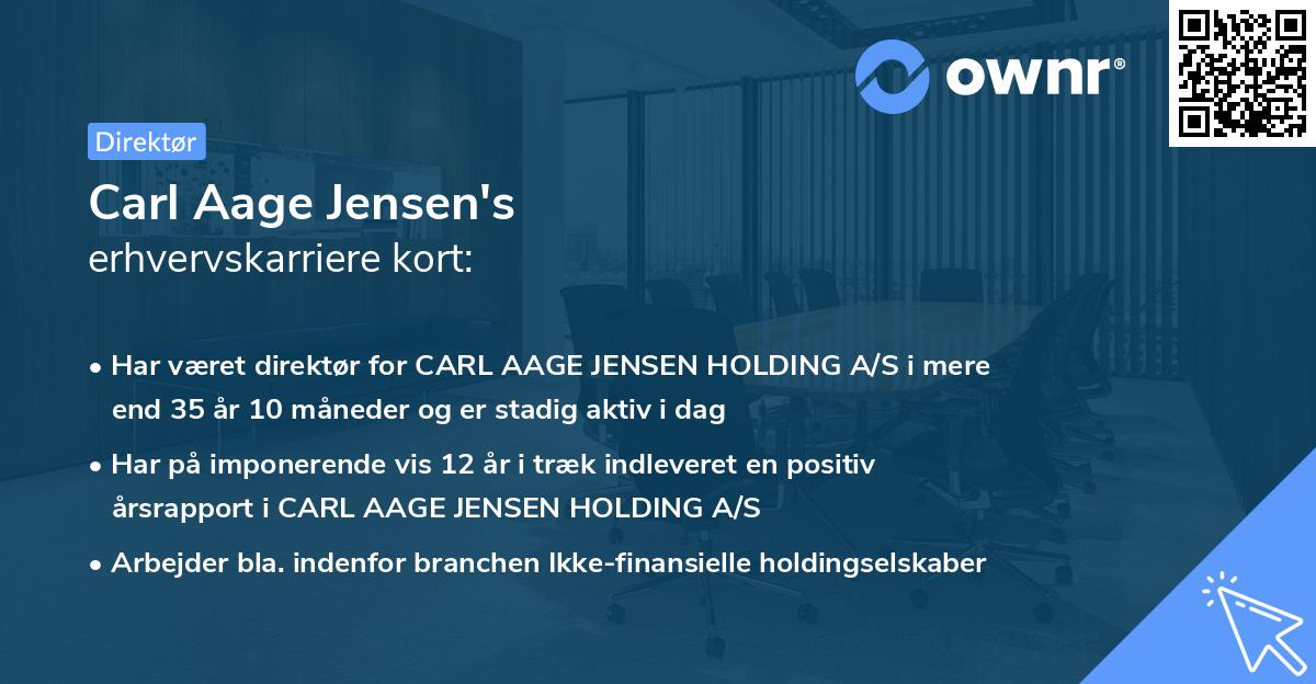 Carl Aage Jensen's erhvervskarriere kort