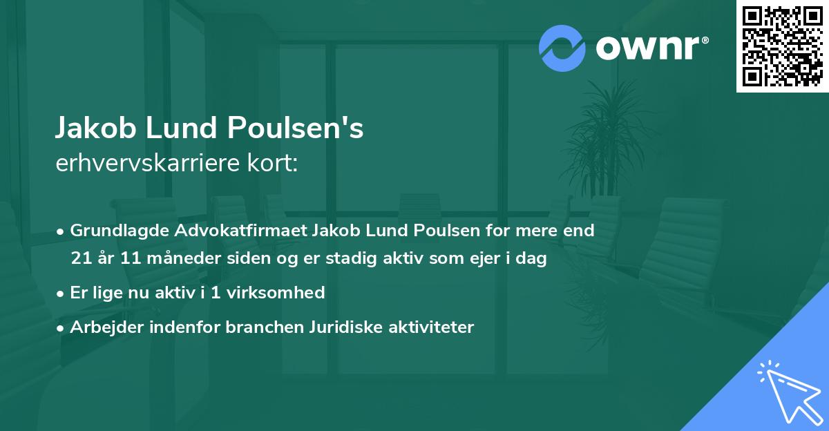 Jakob Lund Poulsen's erhvervskarriere kort