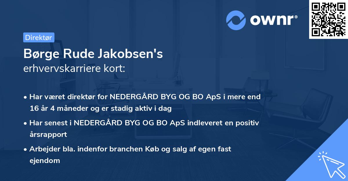 Børge Rude Jakobsen's erhvervskarriere kort