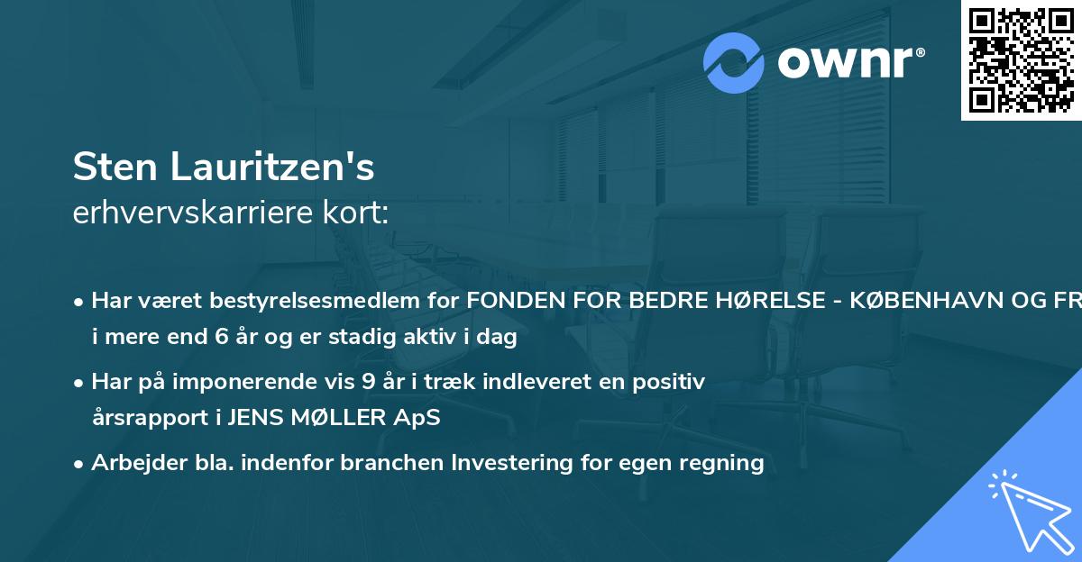 Sten Lauritzen's erhvervskarriere kort