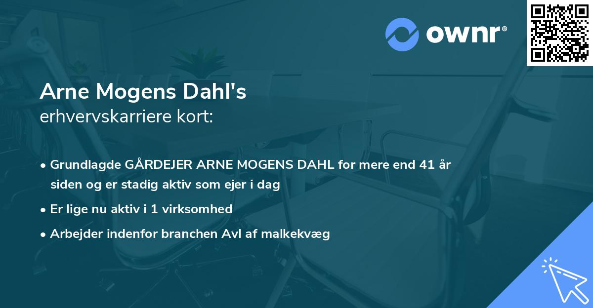 Arne Mogens Dahl's erhvervskarriere kort