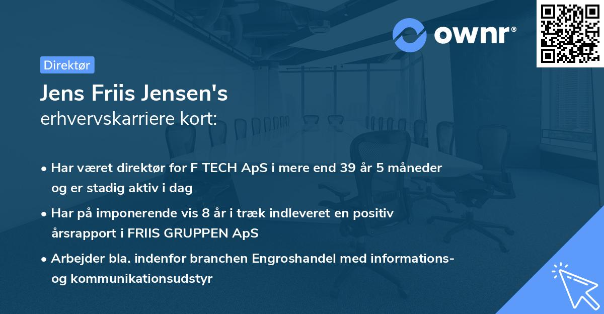 Jens Friis Jensen's erhvervskarriere kort