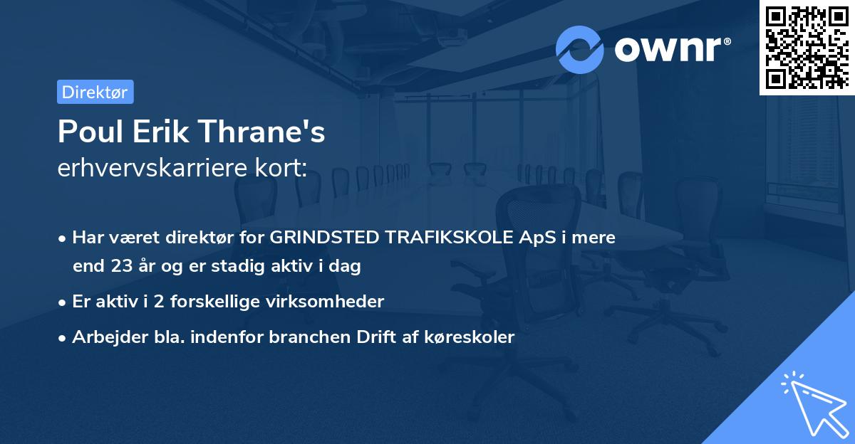 Poul Erik Thrane's erhvervskarriere kort