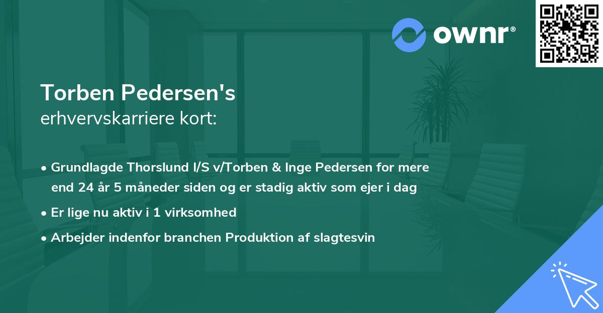Torben Pedersen's erhvervskarriere kort