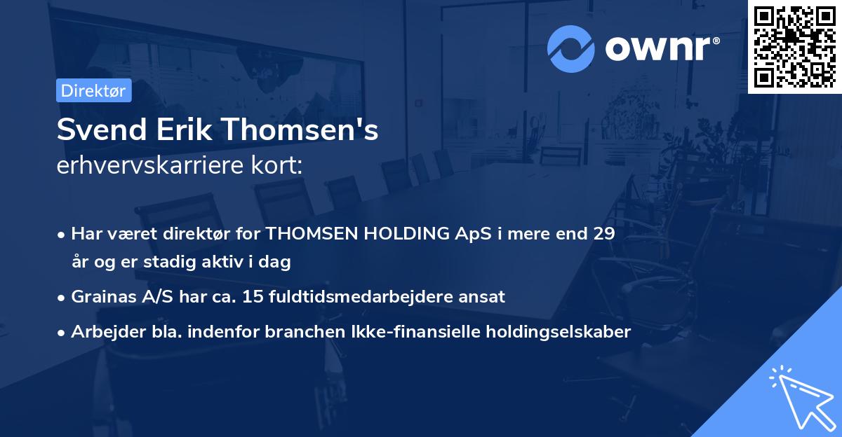Svend Erik Thomsen's erhvervskarriere kort