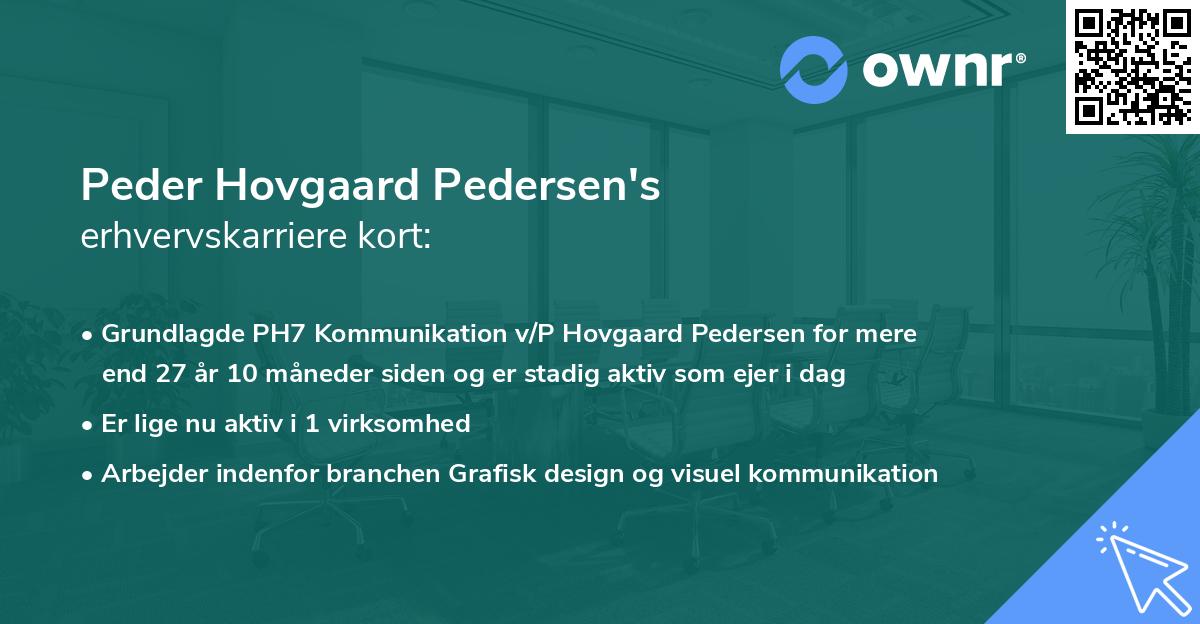 Peder Hovgaard Pedersen's erhvervskarriere kort