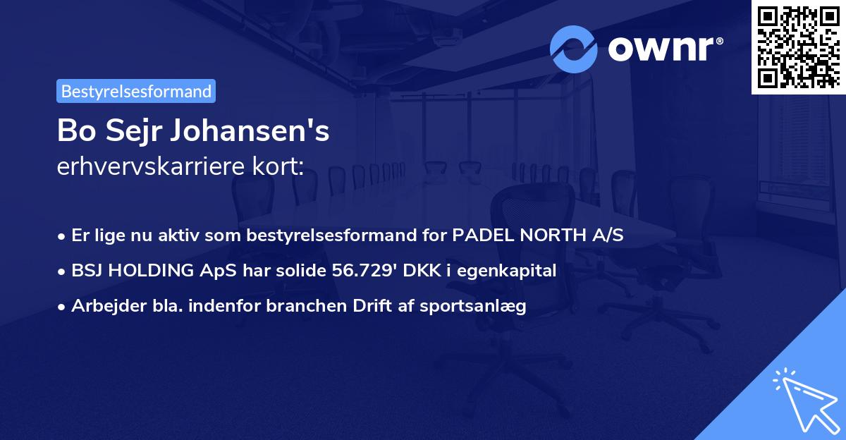 Bo Sejr Johansen's erhvervskarriere kort