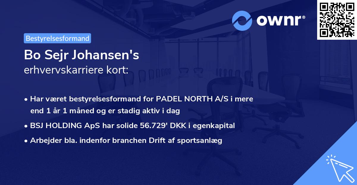 Bo Sejr Johansen's erhvervskarriere kort