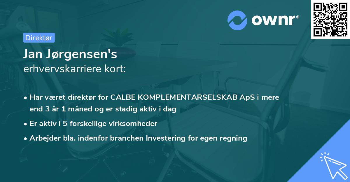 Jan Jørgensen's erhvervskarriere kort