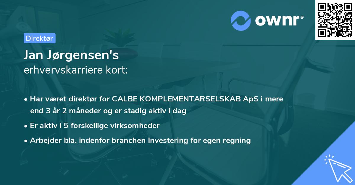 Jan Jørgensen's erhvervskarriere kort