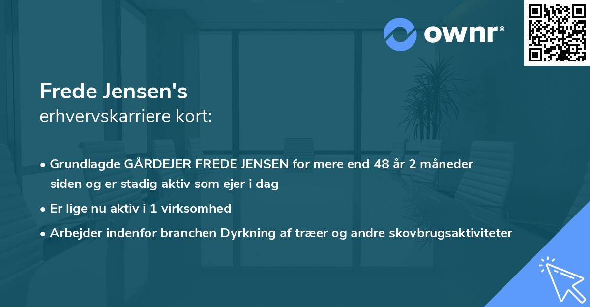 Frede Jensen's erhvervskarriere kort