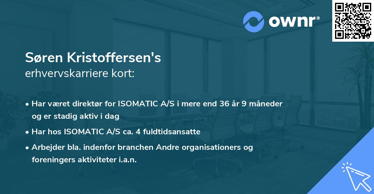 Søren Kristoffersen's erhvervskarriere kort