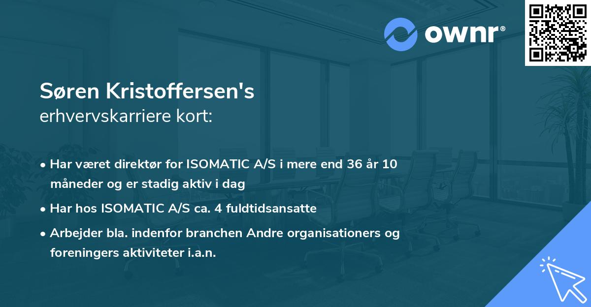 Søren Kristoffersen's erhvervskarriere kort