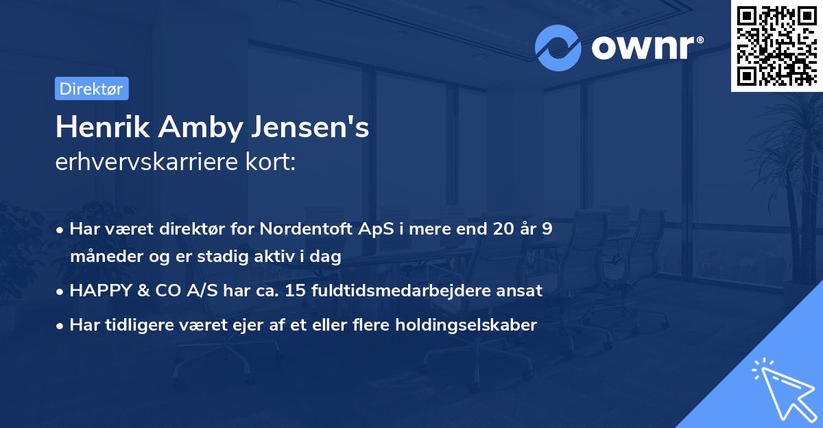 Henrik Amby Jensen's erhvervskarriere kort