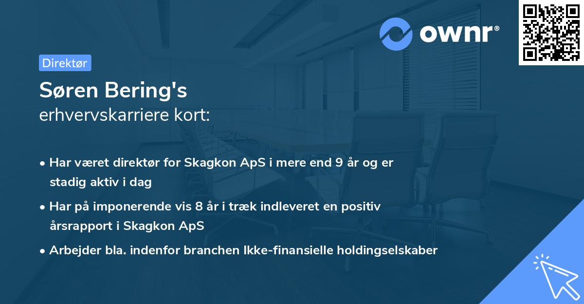 Søren Bering's erhvervskarriere kort